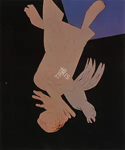 Mehta, Tyeb (Artist). Falling Figure With Bird, 1988 | Painting