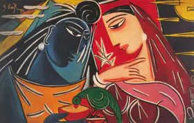 Keyt, George (Artist). Radha And Krishna, 1978 | Painting