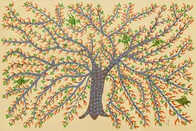 Baiga, Jodhaiya Bai (Artist). The Palash Tree, 2021 | Painting