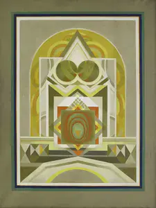 Santosh, G.R. (Artist). Untitled (The Temple of the Divine), 1992 | Painting
