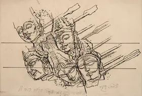 Pyne, Ganesh (Artist). Illustration from Hindu Epic, circa 1976-85 | Drawing