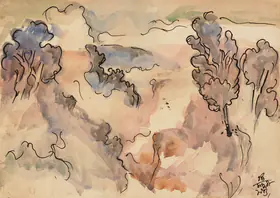 Mukherjee, B.B. (Artist). Untitled (Landscape), 1953 | Painting