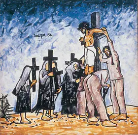 Souza, F.N. (Artist). Crucifixion, 1986 | Painting