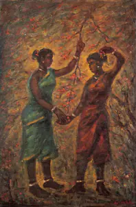 Ash, Gobardhan (Artist). Village Maidens, early 1940s | Painting