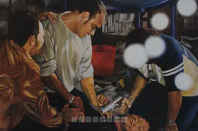 Gupta, Subodh (Artist). Let Me Make My Damn Art, 2002 | Painting