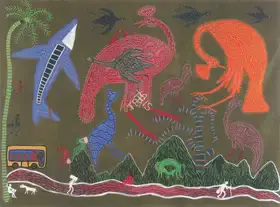 Bai, Bhuri (Artist). Story of a Jungle, n.d. | Painting