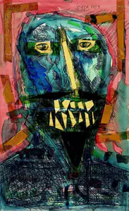 Souza, F.N. (Artist). Untitled (Man Laughing), 1959 | Collage