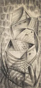 Krishna, Devayani (Artist). Untitled (Townscape), c. early 1960s | Painting