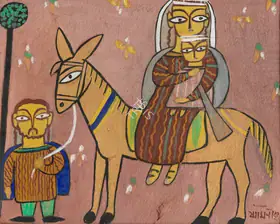 Roy, Jamini (Artist). The Flight into Egypt, n.d. | Painting