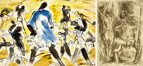Baij, Ramkinkar (Artist). Women At Work, 1951 | Painting