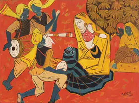 Hebbar, K.K. (Artist). Folk Dancers, 1947 | Painting