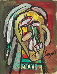 Souza, F.N. (Artist). Head, 1966 | Painting