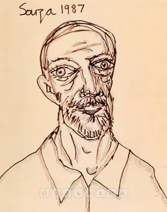 Souza, F.N. (Artist). Untitled (Self Portrait), 1987 | Drawing