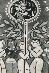 Roy, Jamini (Artist). Krishna with Gopinis, n.d. | Painting