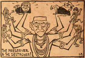 Chatterjee, Basu (Cartoonist). The Preserver & the Destroyer !, 1969 | Cartoons