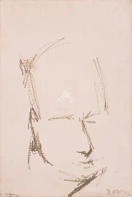 Mohamedi, Nasreen (Artist). Untitled (Portrait of Bal Chhabda), c. early 1960s | Drawing