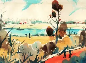 Ara, K.H. (Artist). Juhu Beach, n.d. | Painting