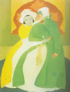 Chughtai, M.A.R. (Artist). An Old Man with a Woman, n.d. | Drawing