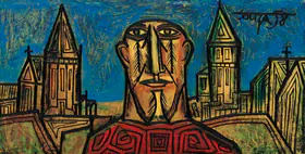 Souza, F.N. (Artist). Head in a Landscape, 1958 | Painting