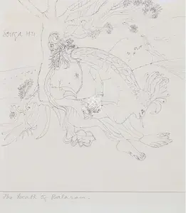 Souza, F.N. (Artist). The Death of Balram, 1971 | Drawing