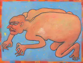 Chowdhury, Jogen (Artist). Man Crawling, 1994 | Painting