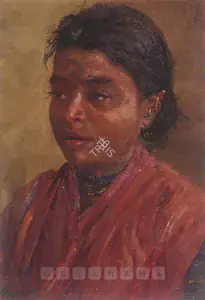 Bomanji, Pestonji (Artist). Village Belle, n.d. | Painting