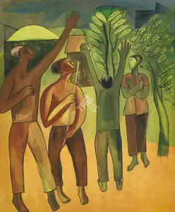 Ramkumar (Artist). Untitled (Standing Figures), c. early 1950s | Painting