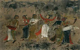 Joshi, Prafulla (Artist). Ragini Megh Malhar, 1955 | Painting