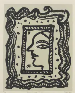 Chowdhury, Jogen (Artist). Face in the Mirror, 2001 | Print