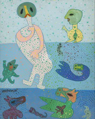 Parekh, Madhavi (Artist). Friends in the Sea, 1985 | Painting