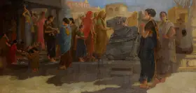 Taskar, L.N. (Artist). Untitled (Maharashtra Temple Scene), n.d. | Painting