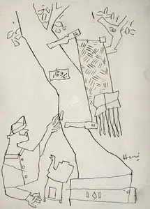 Husain, M.F. (Artist). Untitled, 1954 | Drawing