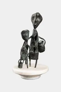 Hore Somnath Artist Mother Child Bronze 1982 Sculpture FineArts 00419207