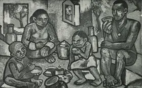 Souza, F.N. (Artist). Proletariat of Goa, n.d. | Painting