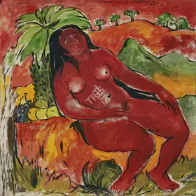 Ara, K.H. (Artist). Woman In Vegetation, c.1960 | Painting