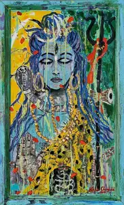 Chaganlal, Nikhil (Artist). Shiva's Blessing, 2021 | Painting