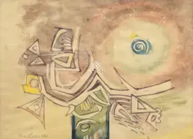Parvez, Ahmed (Artist). Symbols and Sun, 1964 | Painting