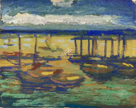 Roy, Jamini (Artist). Untitled (Boats in Harbor), n.d. | Painting