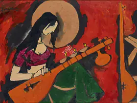 Husain, M.F. (Artist). Untitled (Ragmala Series), c.1990 | Painting