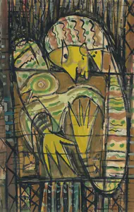 Sen, Sunil Madhav (Artist). Girl and Bird, n.d. | Painting