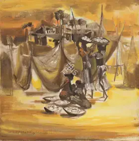 Sivanesan, M. (Artist). Untitled (Fisherwomen), 1973 | Painting