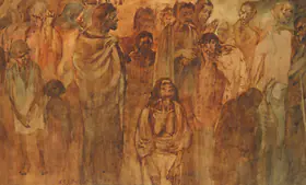 Paniker, K.C.S. (Artist). Pavement Dwellers - World War II, 1950 | Painting