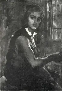 Sher-Gil, Amrita (Artist). Self Portrait in Green, 1932 | Painting