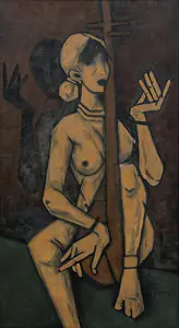 Husain, M.F. (Artist). Musician, n.d. | Painting