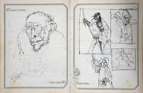 Ray Shyamal Dutta Artist Sketch Book Mixed media on paper 1990-1999 Painting 00879832