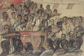 Choudhury, Bijon (Artist). Tuc Rally In Calcutta, c.1946 | Painting
