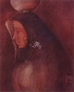 Dey, Manishi (Artist). A Woman carrying a Water Jar, 1957 | Painting