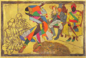 Husain, M.F. (Artist). Untitled (Raj Series), 1990s | Painting