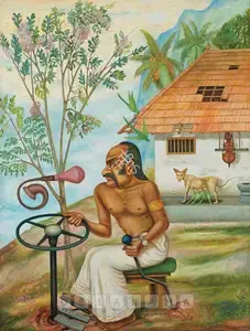 Gopikrishna (Artist). Lassar Noble Driving The Earth Vehicle, 2006 | Painting