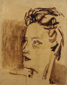 Husain, M.F. (Artist). Portrait Maharani, n.d. | Painting